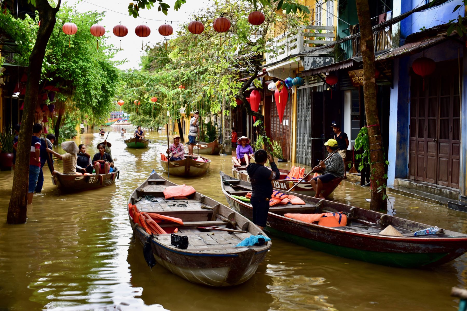 Seasonal flooding in the old city of Hoi An, Vietnam